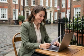 Jeune femme française travaillant dans un café à Dublin après une expatriation réussie grâce à Career Trotter
