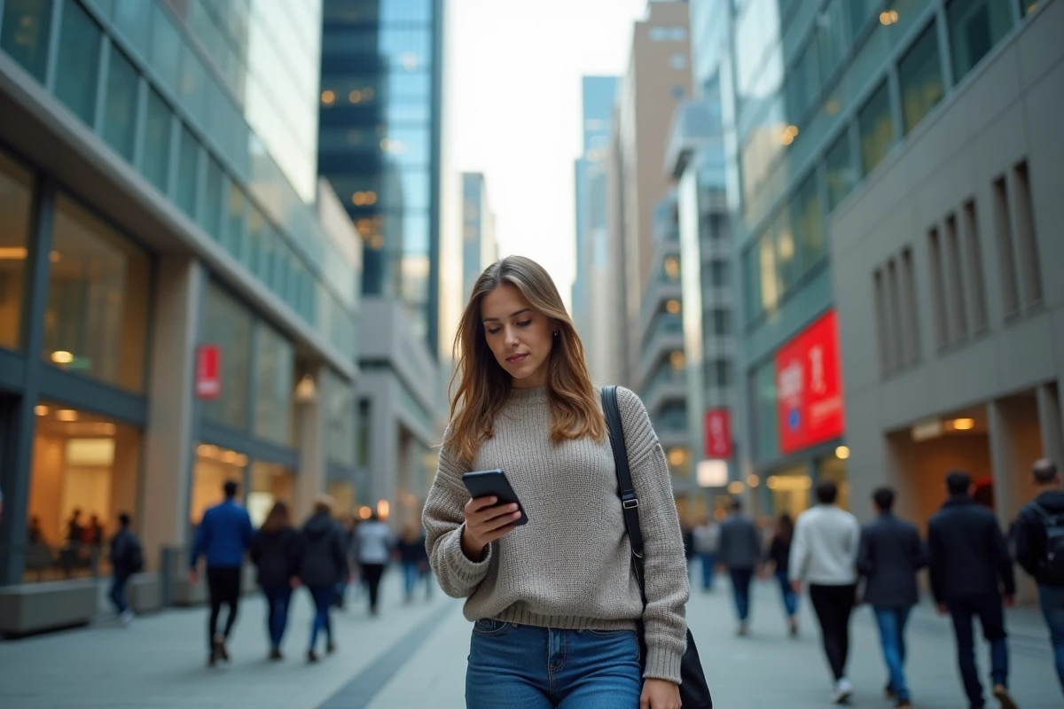 Jeune femme dans un quartier d