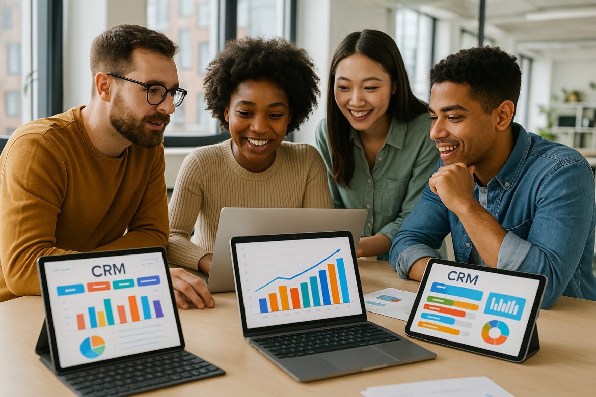 Groupe de jeunes professionnels collaborant dans un bureau lumineux