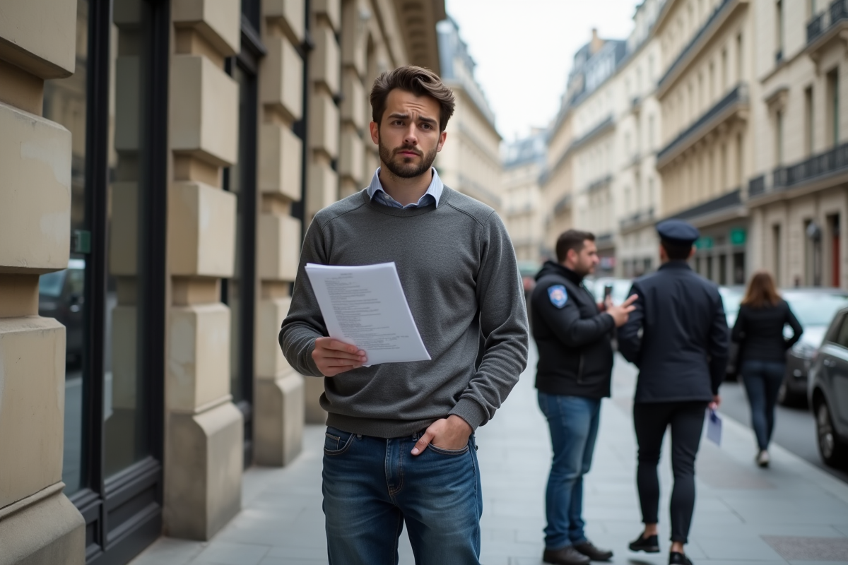Jeune homme français montre son rejet d
